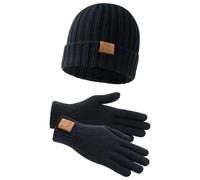 Cap and glove set Lonsdale Deazley Black S/M