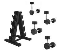 CAP Barbell 100lb 12-Sided Dumbbell Set with Chrome Handle with Vertical Stand