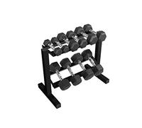 CAP Barbell 150lb Hex Dumbbells with Chrome Handle and Two Level Stand