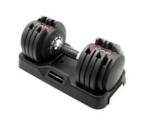CAP Barbell 55 lb Single Adjustable Dumbbell with Contoured Full Rotation Handle, Honeycomb Black and Chrome Handle (SDBAIS-055G6)