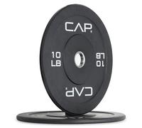 CAP Barbell Budget Olympic Bumper Plate Set with White Logo, Black, 10 lb Pair