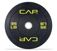 CAP Barbell Budget Olympic Bumper Plate with Yellow Logo, Black, 35 lb Single