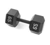 Cap Barbell Cast Iron Hex Dumbbell, Black, Single, 65 lb