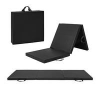 CAP Barbell Folding Exercise Mat 2-Inch Thick - Durable, Anti-Tear, Thick Padding for Fitness, Aerobics, Gymnastics & Home Workouts 72"L x 24"W | BLACK