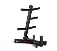 Cap Barbell Olympic Plate Tree Storage Rack for Weights and Bar, Black
