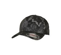 Flexfit Baseball Cap Veil Camo, Unisex, Curved Visor Adjustable Fit, Poseidon Black S-M UK