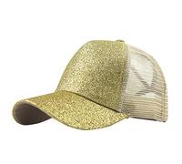 Cap for Girls Trucker Ponytail Hat Messy Buns Glitter Plain Baseball Cap Unisex Visor Baseball Caps Men Hat Baseball Cap (Beige, One Size)