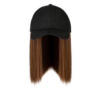 Cap Hair Straight Hair Hairstyle Adjustable Wig Hat Attached Long High Temperature Silk Headwear Hairs Straight Baseball Wigs Human with It Headband Wig Synthetic with Cap