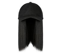 Cap Hair Straight Hair Hairstyle Adjustable Wig Hat Attached Long High Temperature Silk Headwear Hairs Straight Baseball Wigs Human with It Headband Wig Synthetic with Cap