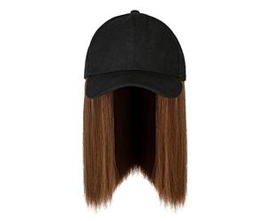 Cap Hair Straight Hair Hairstyle Adjustable Wig Hat Attached Long High Temperature Silk Headwear Hairs Straight Baseball Wigs Human with It Headband Wig Synthetic with Cap