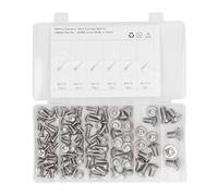 Cap Head Square Neck Bolt Screw, Carriage Nuts, 304 Stainless Steel Round Head Square Neck Screws with Storage Box for Household, Office and Marine Applications