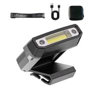 Cap Light - USB Rechargeable Hands Free Clip On | 6cm ABS Waterproof Wide Floodlight | Auxiliary Lens Flashlight | Hiking Camping Fishing Head Lamp | Running