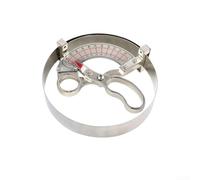 Cap measuring ruler with metal curved scale and ergonomic handle for precise hat circumference measurement, designed to improve stability and comfort (42-52cm)