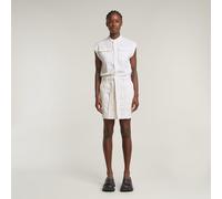 Cap Sleeve Pocket Dress - White - Women L