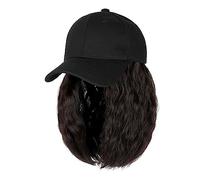 Cap with Hair Extensions for Women Baseball Cap Short Wig Curly Synthetic Baseball Cap Hair Wig Natural Black Hat Wigs Naturally Synthetic Adjustable Hat Wig for Women(9)