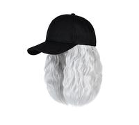 Cap with Hair Extensions for Women Baseball Cap Short Wig Curly Synthetic Baseball Cap Hair Wig Natural Black Hat Wigs Naturally Synthetic Adjustable Hat Wig for Women(1)