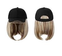 Cap with Hair Extensions for Women Baseball Cap Wig Synthetic Hat with Hair Wig Naturally Cap with Wig Hat Wigs Bobo Adjustable Women Hat Wig for Women(16)