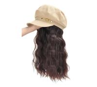 Cap with Hair Extensions for Women Brown And Black Wig Hat, Women's Hat Wig, Natural And Realistic Wig Hat, Suitable For Daily Party Use Hat Wig for Women(Color:01)