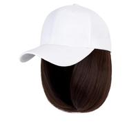 Cap with Hair Extensions for Women Cap Synthetic Wig Hair Extensions Hair Wigs For Women Short Straight Bob High Temperature Fiber Adjustable Hip Hop Baseball Cap Hat Wig for Women(17)
