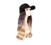 Cap with Hair Extensions for Women Fashion Black Baseball Cap With Wig Long Wavy Synthetic Hat Wigs Adjustable Hair Hat Wig Hat Wig for Women(Color:4)