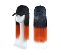 Cap with Hair Extensions for Women Sythetic Long Straight Cap Wig For Women Black High Temperature Fiber With Hat Baseball Cap Connect Adjustable Hat Wig Hat Wig for Women(Color:3)