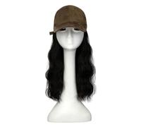 Cap with Hair Extensions for Women Wig Hat Women's Long Curly Wig Fashionable and Versatile Full Head Cover Embroidered Baseball Wig Hat Hat Wig for Women(Color:A)