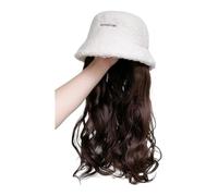 Cap with Hair Extensions for Women Women's Wig Cap, Long Curly Wig Cap, Exquisite Fashionable Wig Cap, Suitable For Daily Theme Parties, Concerts, Dates Hat Wig for Women(Color:01)