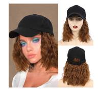 Cap with Hair Extensions for Women Women's Wig Caps, Wavy Wig Caps, Baseball Cap Wig Caps, Suitable For Daily Theme Parties, Concerts, Dates Hat Wig for Women(Color:04)
