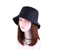 Cap with Hair Hat Synthetic With Hair Cap Fashion Short Straight Fall Autumn Hat Wigs For Women Clip On Hair Extensions Wig Cap(1)