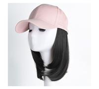 Cap with Hair Women's Hat Wig, Pink Baseball Cap, Brown And Black Wig Hat, Suitable For Daily Theme Parties And Outdoor Leisure Wig Cap(03)