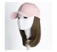 Cap with Hair Women's Hat Wig, Pink Baseball Cap, Brown And Black Wig Hat, Suitable For Daily Theme Parties And Outdoor Leisure Wig Cap(02)