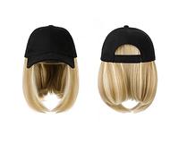 Cap with Wig Baseball Cap Wig Synthetic Hat With Hair Wig Natural Black Wigs Naturally Cap With Wig Hat Wigs Bobo Adjustable For Women Hat with Hair(Color:12)