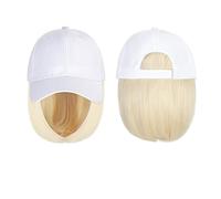 Cap with Wig Baseball Cap Wig Synthetic Hat With Hair Wig Natural Black Wigs Naturally Cap With Wig Hat Wigs Bobo Adjustable For Women Hat with Hair(Color:3)