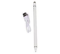 Capacitive Stylus Pen, Universal Touch Pen for Tablet and Phone, Fine Point 1-2mm Nib Aluminum Alloy Stylus with USB Charging for Android (White)