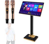 Capacitive Touch Screen Karaoke Machine With Wireless Microphone,21.5 Inch Professional Karaoke System, Power Amplifier Function, Phone App Control, 1.1 Million Cloud Download Songs, for Home, Bar