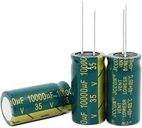 Capacitor kit 10pcs-100PCS/lot 35V 10000UF 18 * 35MM high Frequency Aluminum electrolytic Capacitor 10000uf 35v capacitors Control circuit (Size : 100PCS)