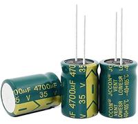 Capacitor kit 20pcs-100PCS/lot 35V 4700UF 18 * 25MM high Frequency Low impedance Aluminum electrolytic Capacitor 4700uf 35v capacitors Control circuit (Size : 100PCS)