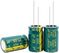 Capacitor kit 20PCS-100PCS/lot 450V 82UF 18 * 30MM high Frequency Low impedance Aluminum electrolytic Capacitor 82uf 450v capacitors AMNzOgOdL (Size : 50PCS)