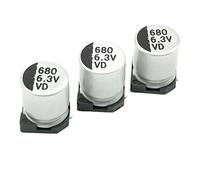Capacitors 100pcs SMD electrolytic Capacitor 680UF6.3V6.3 * 7.7 PD Charger Wireless Charging Adapter Component