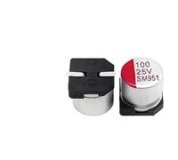 Capacitors 100pcs SMD Solid Capacitor 100UF25V6.3 * 5.7mm Charging Treasure Mobile Power Adapter Car Smart Capacitor Component