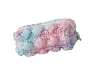 Capacity Bubble Gridded Pencil Bag Rainbow Colored Pencil Case Travel Cosmetic Bag for Students Women Artists Multifunctional Cosmetic Makeup
