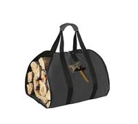 Capacity Firewood Carrier Bag with Hook and Loop Firewood Carrier Bag Wood Carrier for Firewood Log Tote Bag,Black