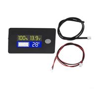 Capacity Voltage Meter with Alarm and External Temperature Sensor Compatible with Lithium for ION Batteries Ideal for Motorhomes Carts and Jet Skis (12V)