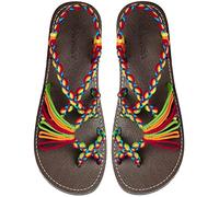 Capana Handwoven Women's Flat Sandals,Strappy Sandals for Women, Boho Sandals, Walking Sandals Women, Rope Sandals, Beach Sandals for Women, Water Sandals, Festive Wavy, 7 UK