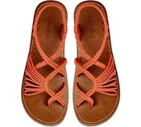 Capana Handwoven Women's Flat Sandals,Strappy Sandals for Women, Boho Sandals, Walking Sandals Women, Rope Sandals, Beach Sandals for Women, Water Sandals, Salmon, 7 UK