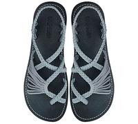 Capana Handwoven Women's Flat Sandals,Strappy Sandals for Women, Boho Sandals, Walking Sandals Women, Rope Sandals, Beach Sandals for Women, Water Sandals, Light Gray, 5 UK