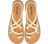 Capana Rope Sandals for Women,Handwoven Women's Sandals, Boho Sandals, Walking Sandals, Beach Sandals for Women, Straw Sandals, Strappy Sandals, Water Sandals for Women, Cream Cork, 8 UK