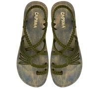 Capana Rope Sandals for Women,Handwoven Women's Sandals, Boho Sandals, Walking Sandals, Beach Sandals for Women, Straw Sandals, Strappy Sandals, Water Sandals for Women, Olive, 7 UK