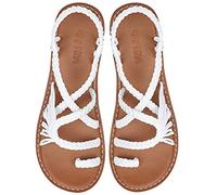 Capana Rope Sandals for Women,Handwoven Women's Sandals, Boho Sandals, Walking Sandals, Beach Sandals for Women, Straw Sandals, Strappy Sandals, Water Sandals for Women, White, 9 UK