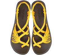 Capana Rope Sandals for Women,Handwoven Women's Sandals, Boho Sandals, Walking Sandals, Beach Sandals for Women, Dressy Flip Flops, Straw Sandals, Strappy Sandals, Mango, 8 UK